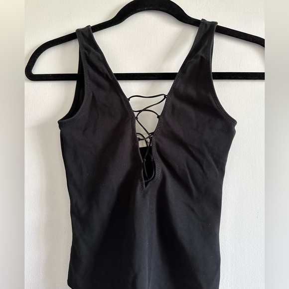 Aritzia Wilfred Free Black Contemporary Lais Tank Thong Bodysuit Size XS EUC - Picture 6 of 9